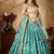Sky-blue & Beige Dori, Zari, and Sequins embroidered & Floral organza Lehenga Choli for bride
