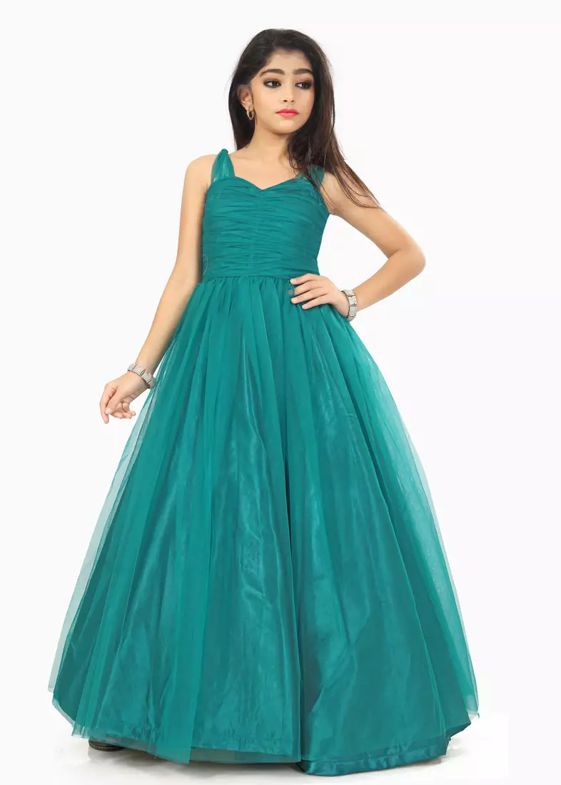 Kids Rama Net With Satin Gown For Girls 