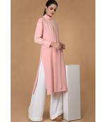 Tickled Pink Pure Crepe Scarf Neck Kurta