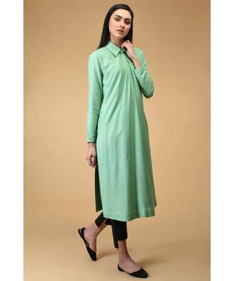 Mint Twist Neck Kurta 1