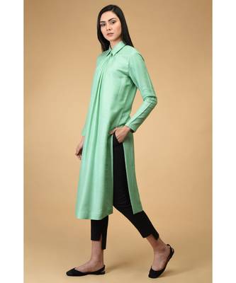 Mint Twist Neck Kurta 3