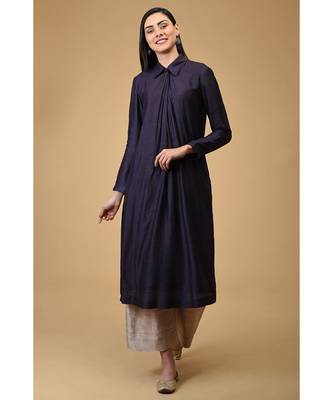 Eclipse Blue Twist Neck Kurta 2