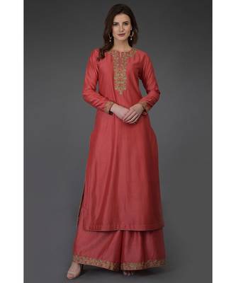 Living Coral Resham-Tilla Embroidered Kurta 1