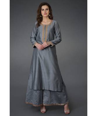 Grey Marori and Sequin Work Kurta 1