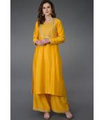 Sunglow Yellow Gota Sequin & Pearl Beads Kurta