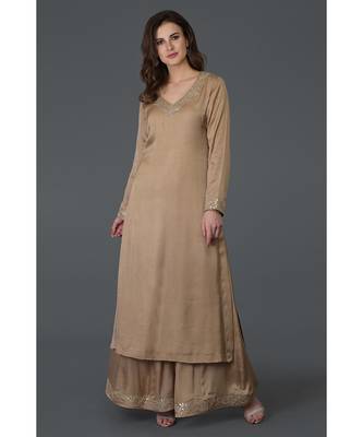 Beige Gota Patti Work Kurta 1