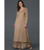 Beige Gota Patti Work Kurta