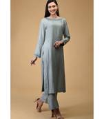 Soft Grey Cutwork Embroidered Kurta
