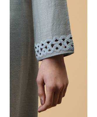 Soft Grey Cutwork Embroidered Kurta 5