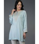 Pressed Rose Sequin and Beads Embroidered Tunic Top