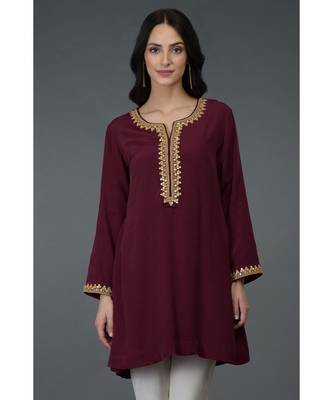 Grey Marori and Sequin Embroidered Tunic Top 1