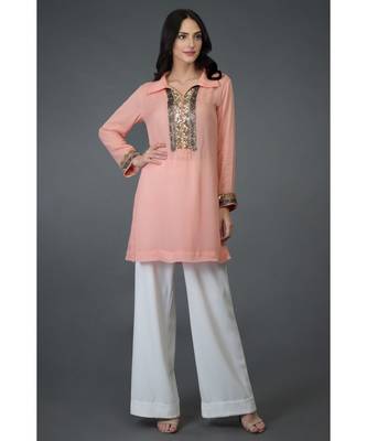 Tea Rose Kani Art Embroidered Tunic Top 1