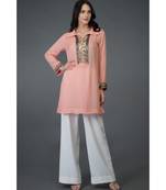 Tea Rose Kani Art Embroidered Tunic Top