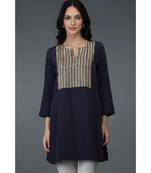 Deep Cream Kani Art Embroidered Tunic Top