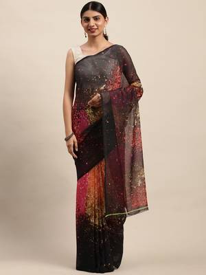 Shaily Women Multi Georgette Printed Saree 1