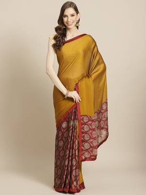 Shaily Women Mustard 363 Printed Saree 1
