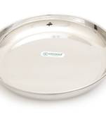Coconut Stainless Steel Dinner Plate/ Pulav Plate/Thali/ Kumcha - Pack of 6 (Diameter  11 Inch)