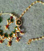 Designer kundan pearl stone bridal wedding nose ring indian style nath with pearl line