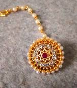 Designer Classic Kundan Pearl Stone Maang Tikka or Borla Headpiece for Wedding