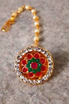 Designer Classic Kundan Pearl Stone Maang Tikka or Borla Headpiece for Wedding