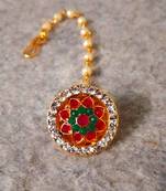 Designer Classic Kundan Pearl Stone Maang Tikka or Borla Headpiece for Wedding