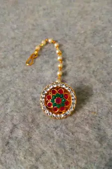 Designer Classic Kundan Pearl Stone Maang Tikka or Borla Headpiece for Wedding