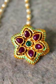 Designer Classic Kundan Pearl Stone Maang Tikka or Borla Headpiece for Wedding