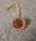 Designer Classic Kundan Pearl Stone Maang Tikka or Borla Headpiece for Wedding