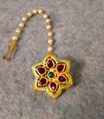 Designer Classic Kundan Pearl Stone Maang Tikka or Borla Headpiece for Wedding