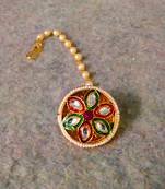 Designer classic kundan pearl stone maang tikka or borla headpiece for wedding