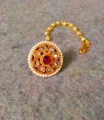 Designer classic kundan pearl stone maang tikka or borla headpiece for wedding