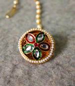 Designer classic kundan pearl stone maang tikka or borla headpiece for wedding