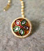Designer classic kundan pearl stone maang tikka or borla headpiece for wedding