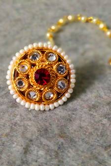 Designer Classic Kundan Pearl Stone Maang Tikka or Borla Headpiece for Wedding
