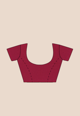 Mercerized Handloom Cotton Saree (Magenta) 4