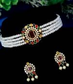 Multicolor pearl chokers