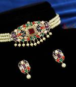 Multicolor cubic zirconia chokers