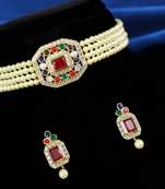 Multicolor cubic zirconia chokers