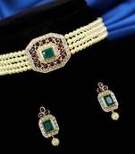 Multicolor cubic zirconia chokers