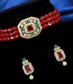 Multicolor cubic zirconia chokers