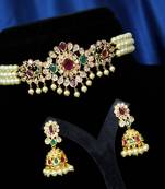 Multicolor cubic zirconia chokers