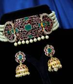 Multicolor cubic zirconia chokers