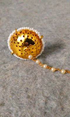 Designer Classic Kundan Pearl Stone Maang Tikka or Borla Headpiece for Wedding 3