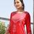 Red printed rayon kurta-sets