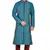 BLUE SELF DESIGN JACQUARD KURTA PAYJAMA