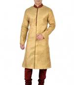 Gold Self Design Jacquard Kurta Payjama