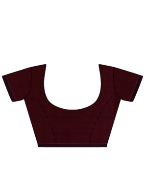 Mercerized Handloom Cotton Saree (Dark Mahogany) 4