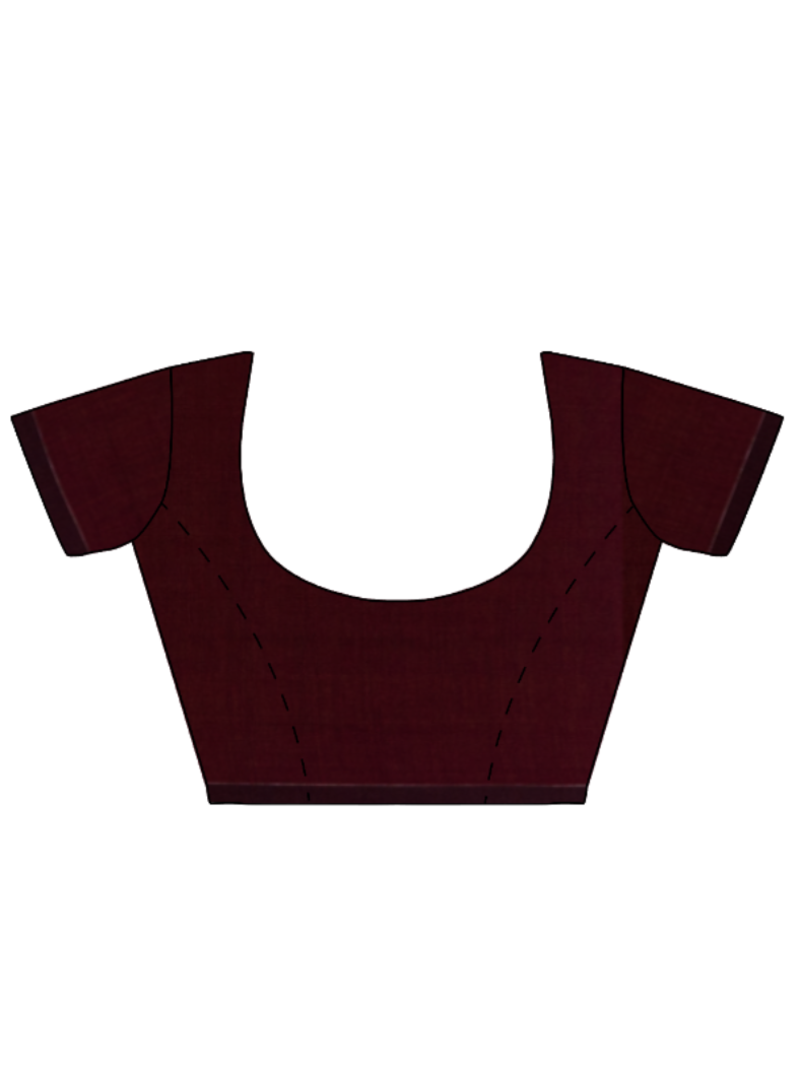 Mercerized Handloom Cotton Saree (Dark Mahogany)