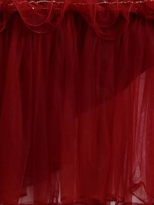 Maroon plain net saree with blouse 4
