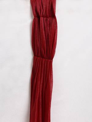 Maroon plain net saree with blouse 5